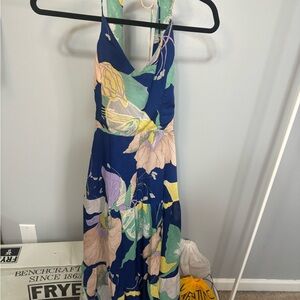 Lulu's Blue Halter Maxi Sundress for Weddings